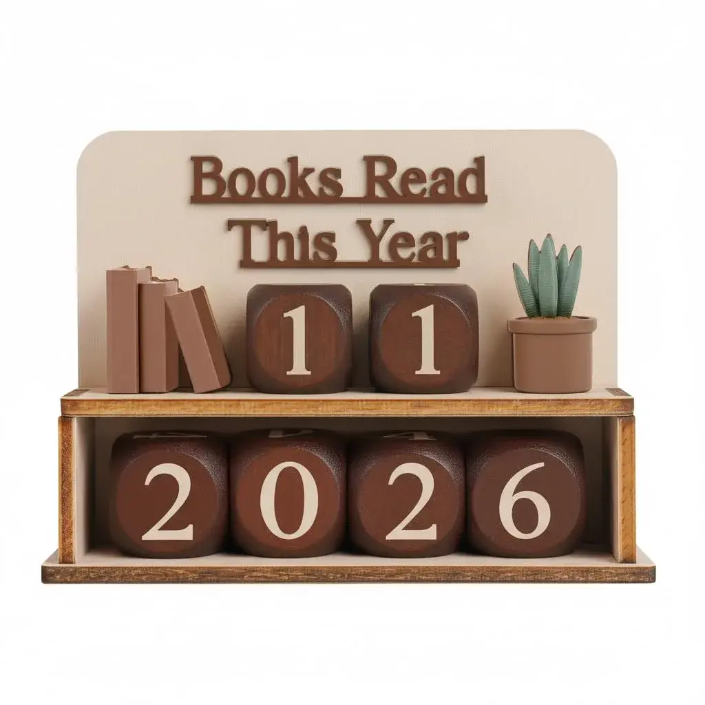 DINIZON Books Read This Year Counter Wooden Book Reading Tracker 16.5cm (6.5in) | Track Your Reading Journey - view 9