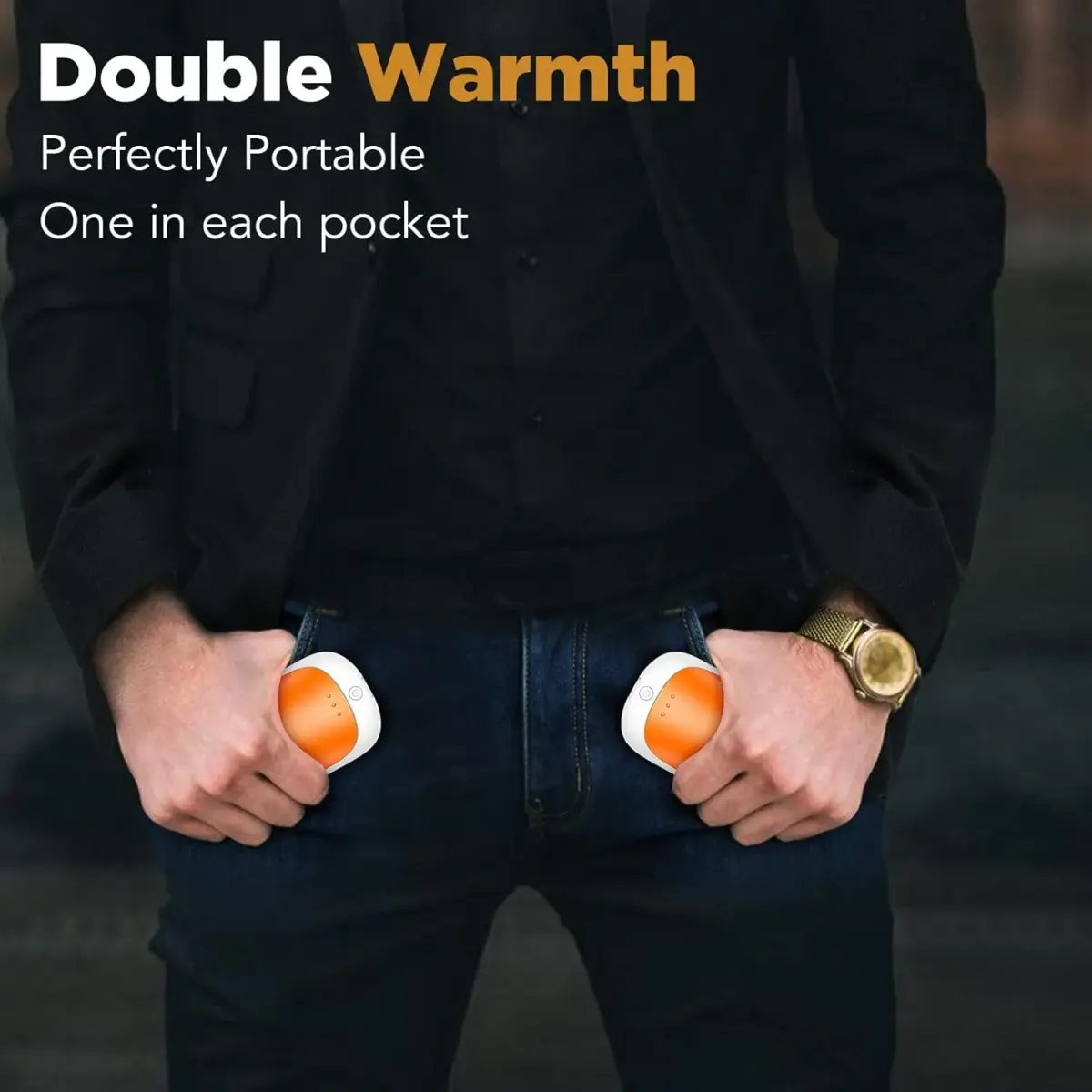 Lerat 2 Pack Rechargeable Hand Warmers 7.6cm x 4.6cm x 2cm | Portable Electric Pocket Heater for Winter Sports - view 4