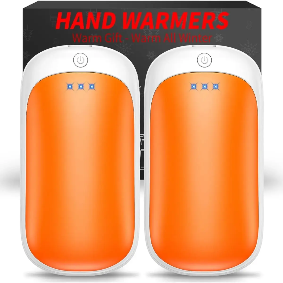 Lerat 2 Pack Rechargeable Hand Warmers 7.6cm x 4.6cm x 2cm | Portable Electric Pocket Heater for Winter Sports - main product image