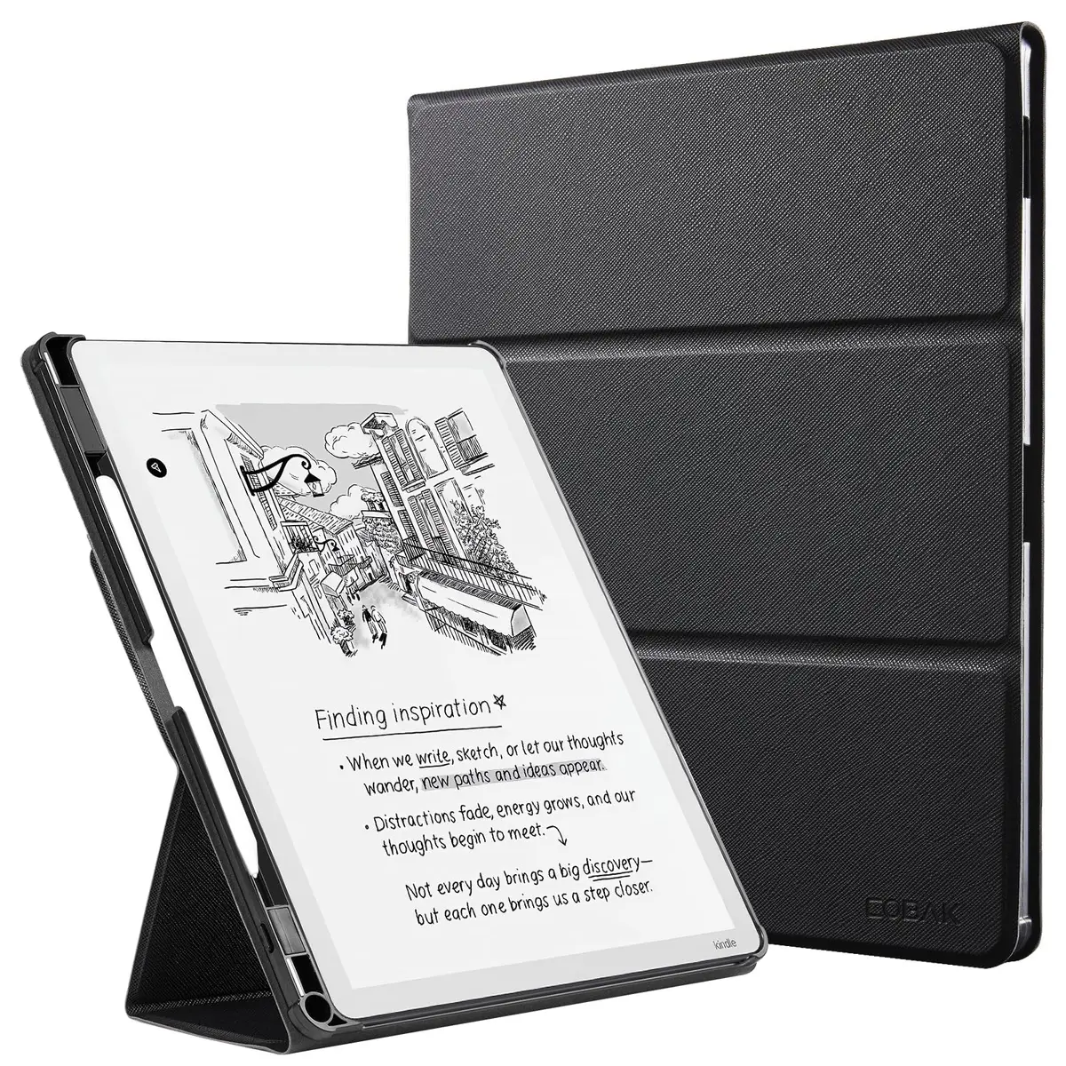 CoBak Case for 11" Kindle Scribe 3rd Gen 2025 | Auto Sleep Wake, Pen Holder, Waterproof PU Leather, Tri-Fold Viewing, Black - main product image
