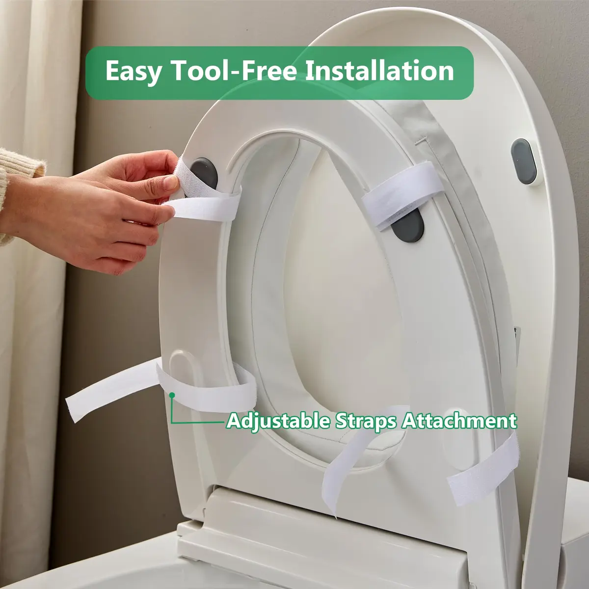 PAZ WEAN Padded Raised Toilet Seat Riser with Soft Foam Cushion for Seniors and Post-Surgery Recovery, 2 Inches Height - view 4