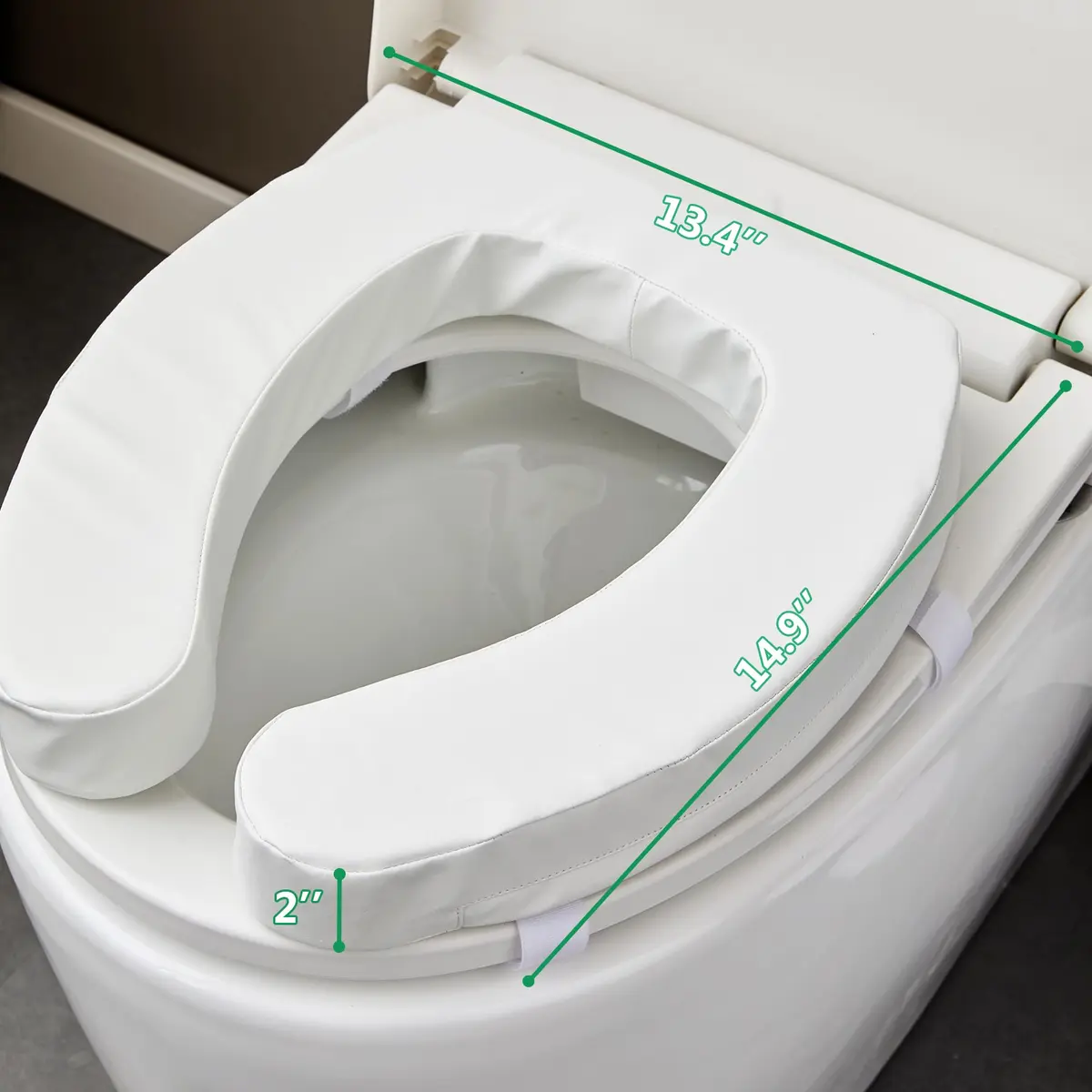 PAZ WEAN Padded Raised Toilet Seat Riser with Soft Foam Cushion for Seniors and Post-Surgery Recovery, 2 Inches Height - view 6