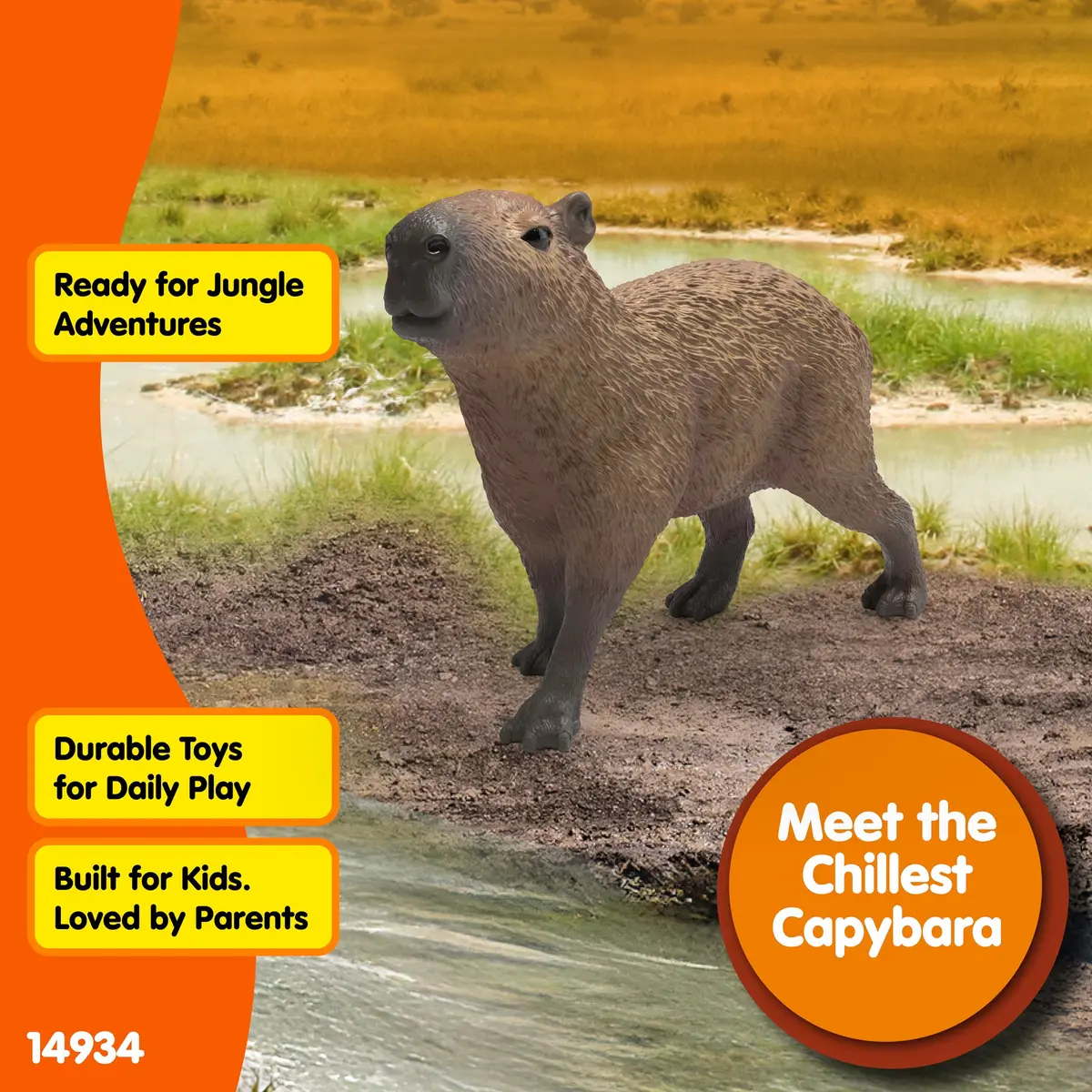 Schleich Capybara Toy Figurine 5.9cm (2.3in) | Realistic Wild Life Animal for Kids Ages 3+ - view 4