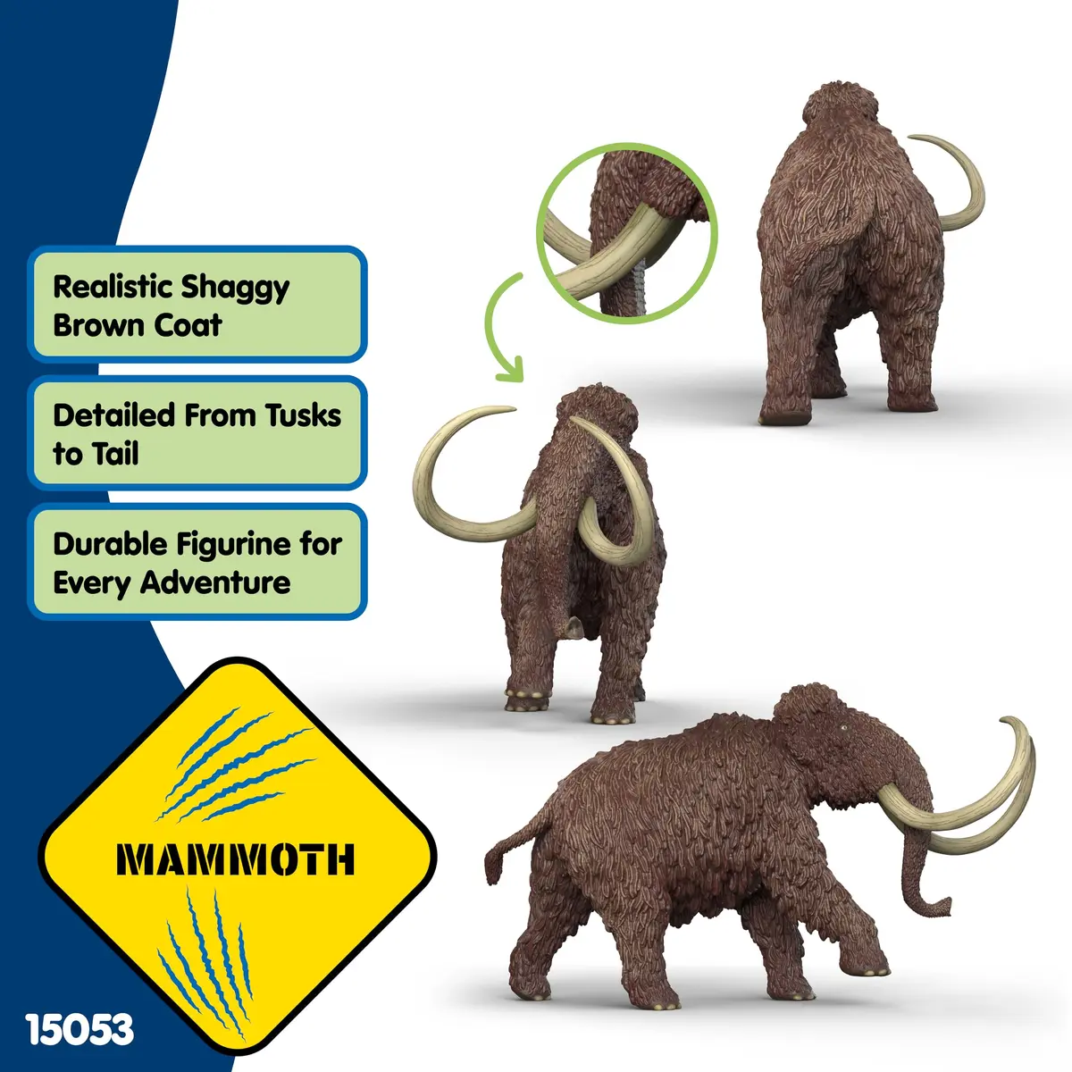Schleich Dinosaurs - Wooly Mammoth Toy Figurine - Kids Ages 4+ | Realistic Dinosaur Model - view 2