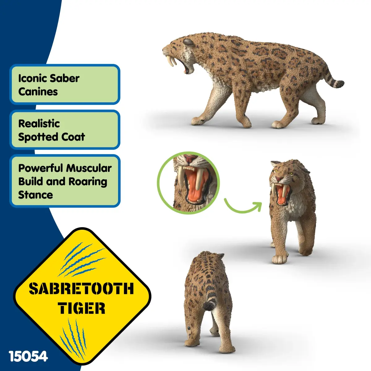 Schleich Smilodon Toy Figurine | Realistic Detail, Ages 4+ - view 2