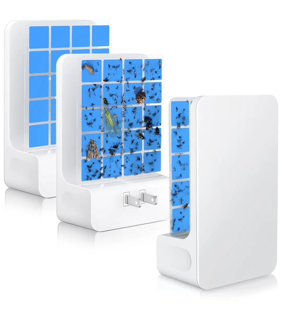 WowCatch Advanced Double-Sided Indoor Fly Trap for Home, Plug-in 5-Way UV Light | 2 Devices + 8 Refills - main product image
