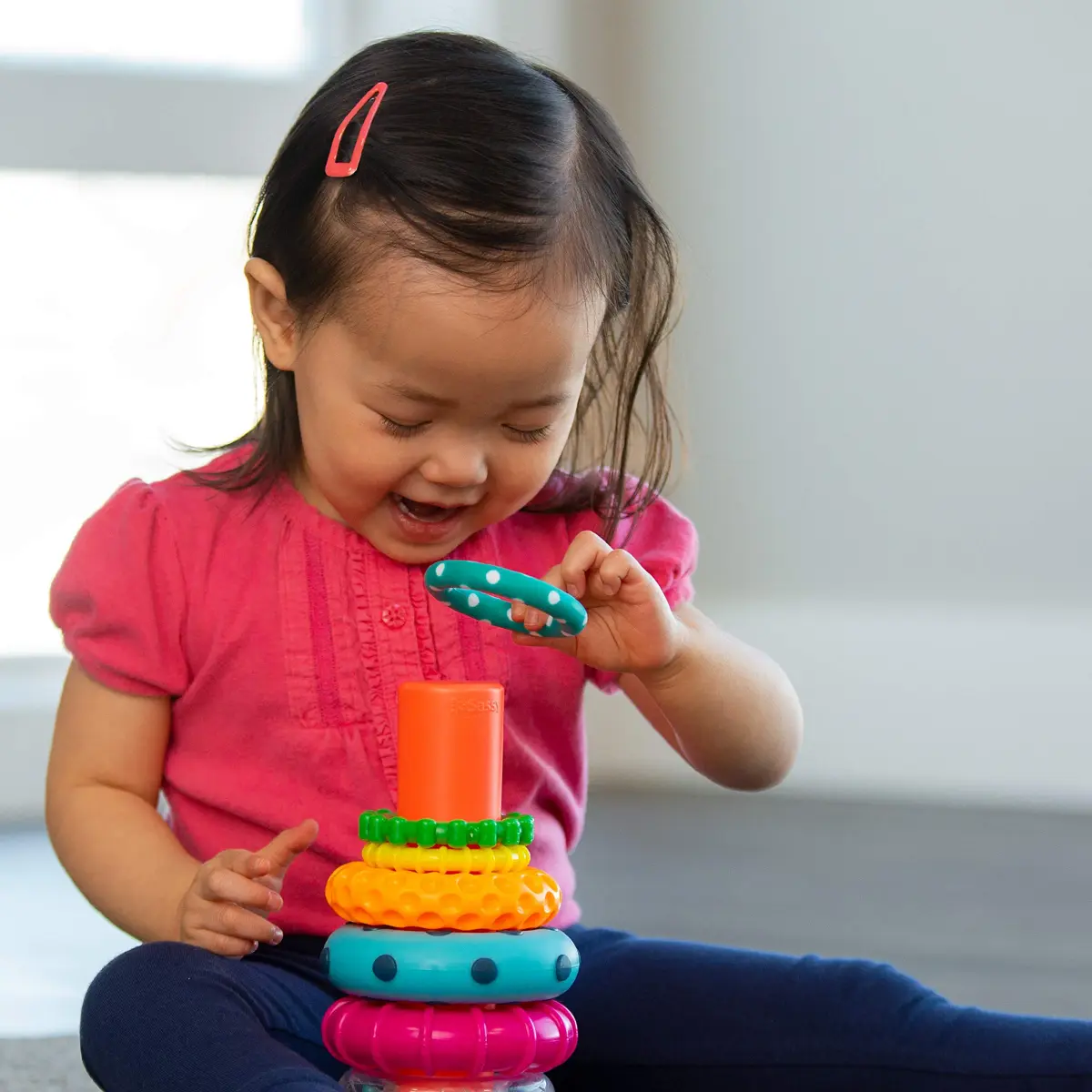 Sassy Stacks of Circles Stacking Ring STEM Learning Toy | 12-Pack, 9 Pieces Each | Age 6-24 Months - view 4