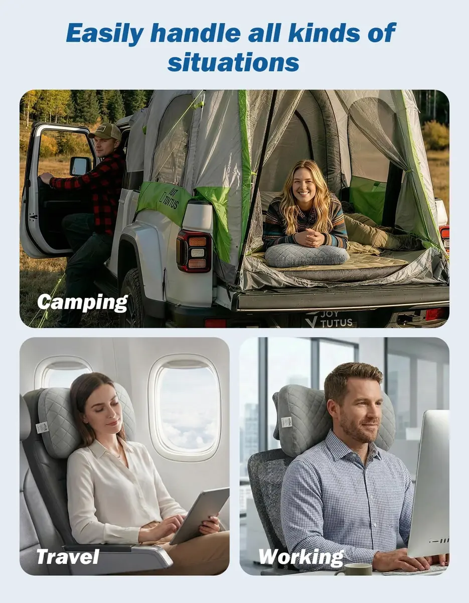 JOYTUTUS Inflatable Camping Pillow Ultralight for Travel, Camping, Hiking | Ergonomic Neck & Lumbar Support - view 5