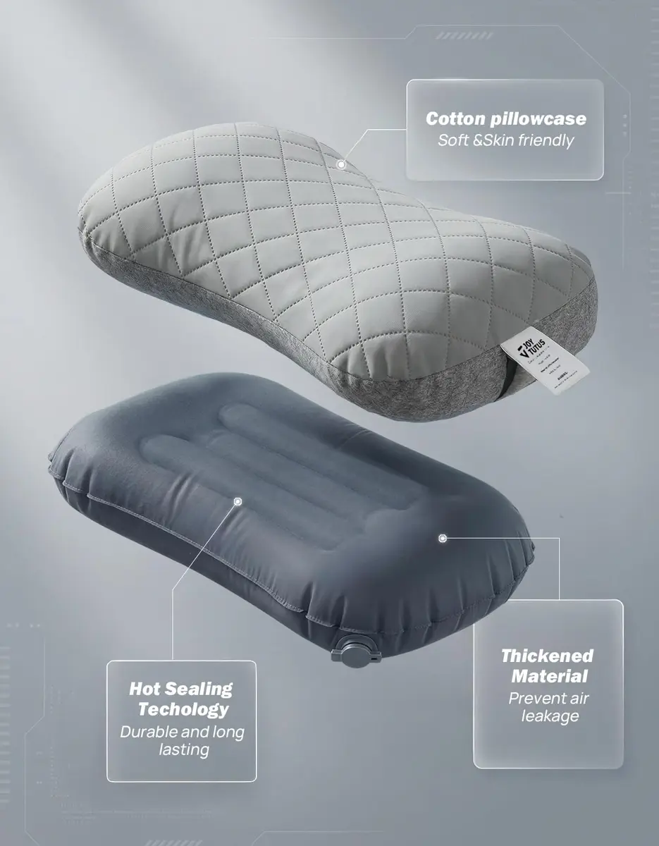 JOYTUTUS Inflatable Camping Pillow Ultralight for Travel, Camping, Hiking | Ergonomic Neck & Lumbar Support - view 6