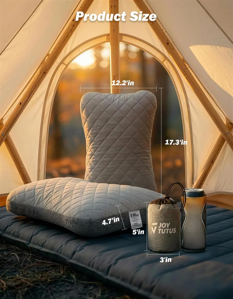 JOYTUTUS Inflatable Camping Pillow Ultralight for Travel, Camping, Hiking | Ergonomic Neck & Lumbar Support - view 7
