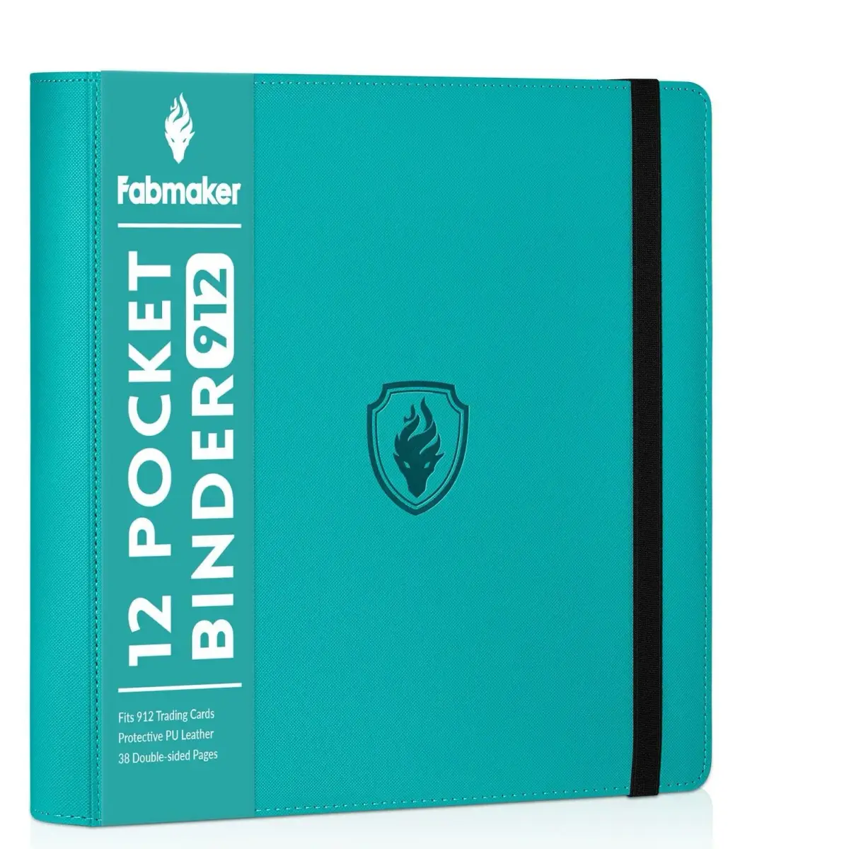 Fabmaker 12 Pocket Trading Card Binder for 912 Cards | Teal PU Cover Album - main product image
