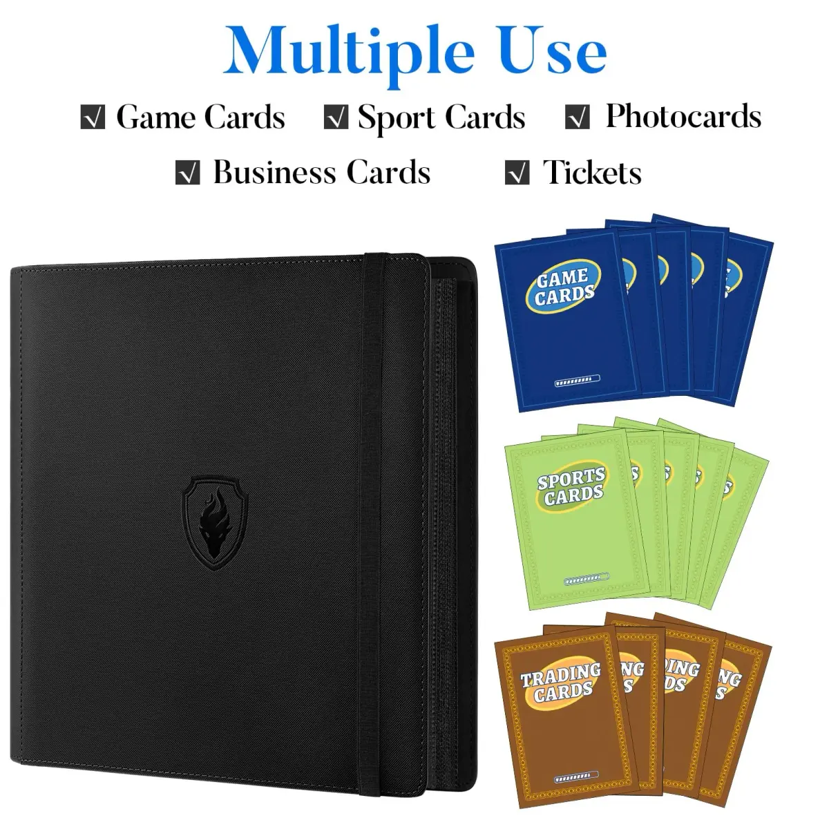 Fabmaker 12 Pocket Trading Card Binder for 912 Cards | Teal PU Cover Album - view 5