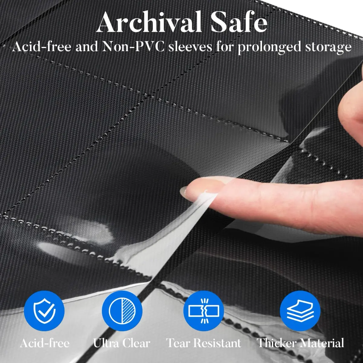Fabmaker 12 Pocket Trading Card Binder for 912 Cards, PU Cover Card Album | Archival Safe, Water-Resistant, Side Loading - view 4