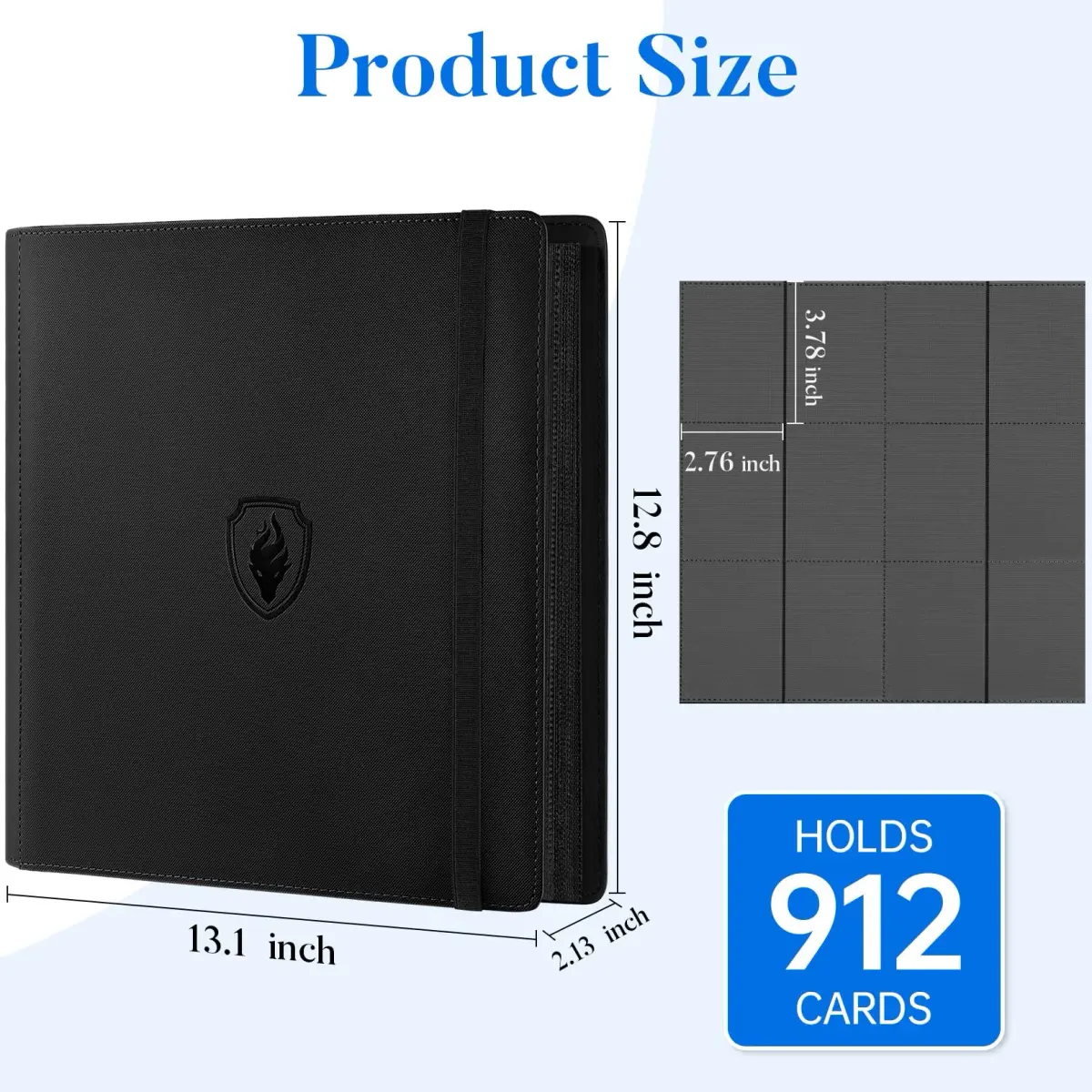 Fabmaker 12 Pocket Trading Card Binder for 912 Cards, PU Cover Card Album | Archival Safe, Water-Resistant, Side Loading - view 6
