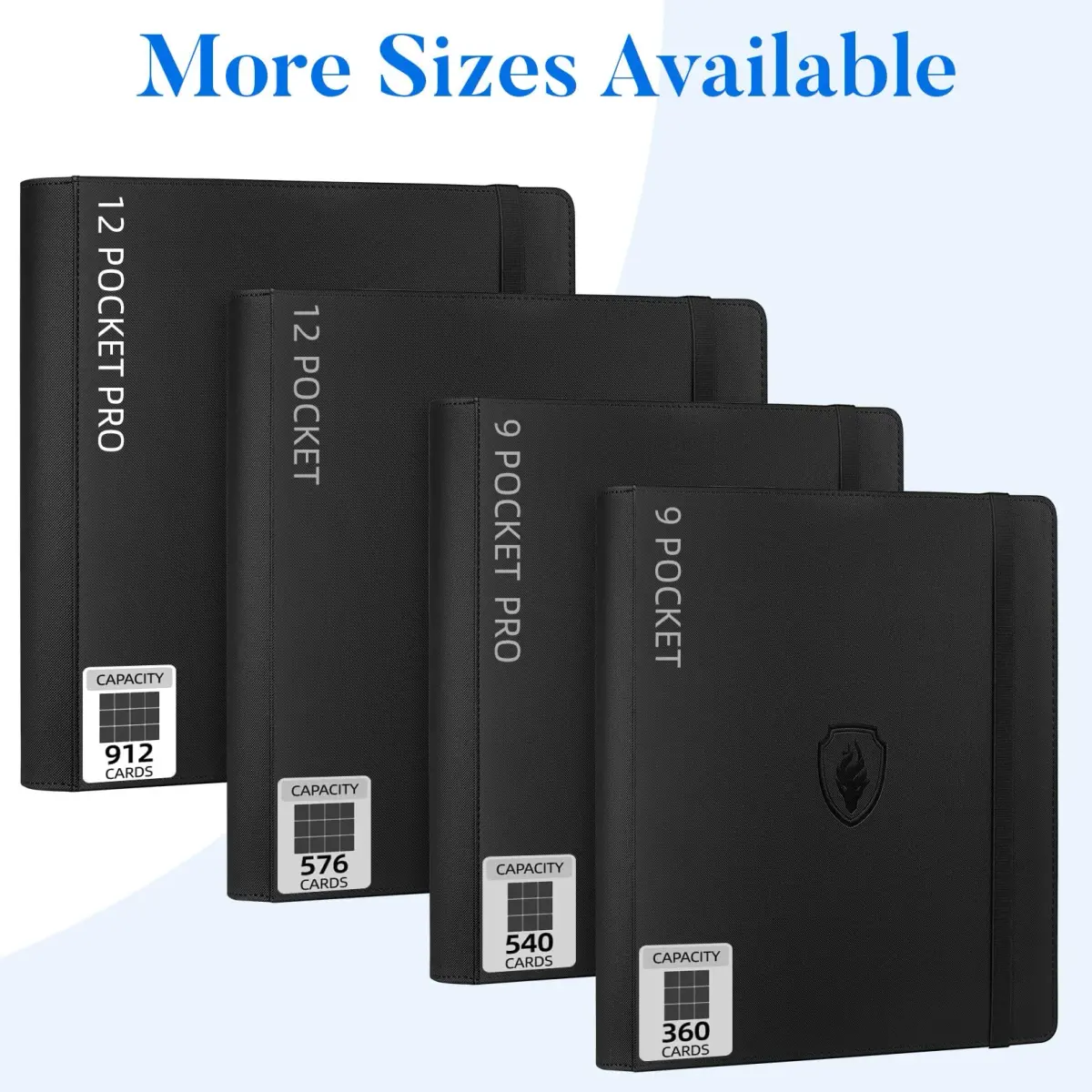 Fabmaker 12 Pocket Trading Card Binder for 912 Cards, PU Cover Card Album | Archival Safe, Water-Resistant, Side Loading - view 8
