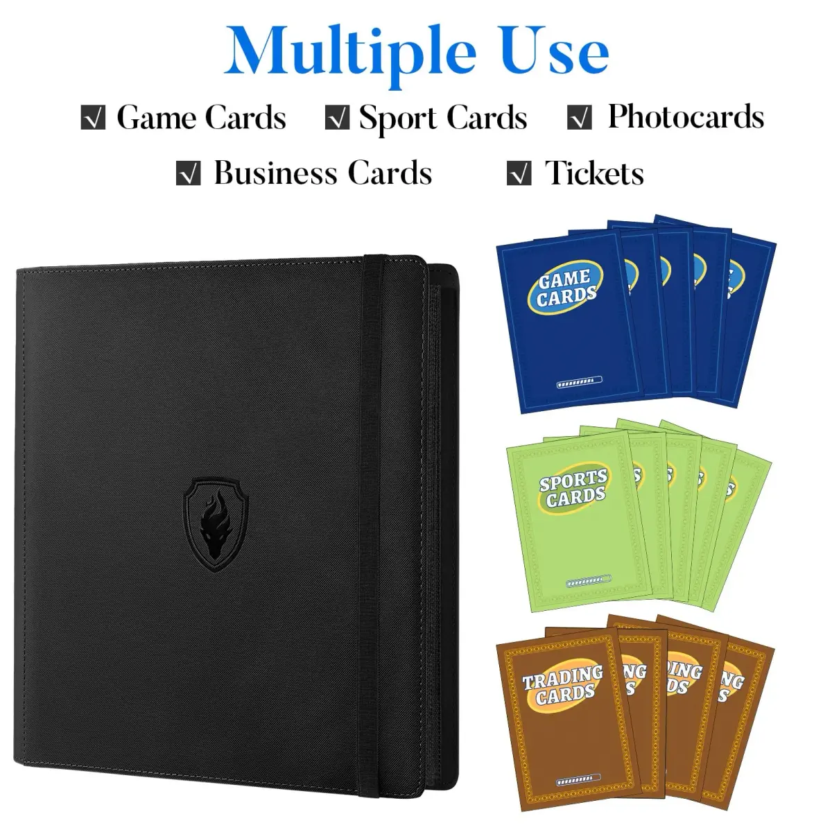 Fabmaker 12 Pocket Trading Card Binder for 576 Cards, PU Cover Card Album | Archival Safe, Water-Resistant - view 5