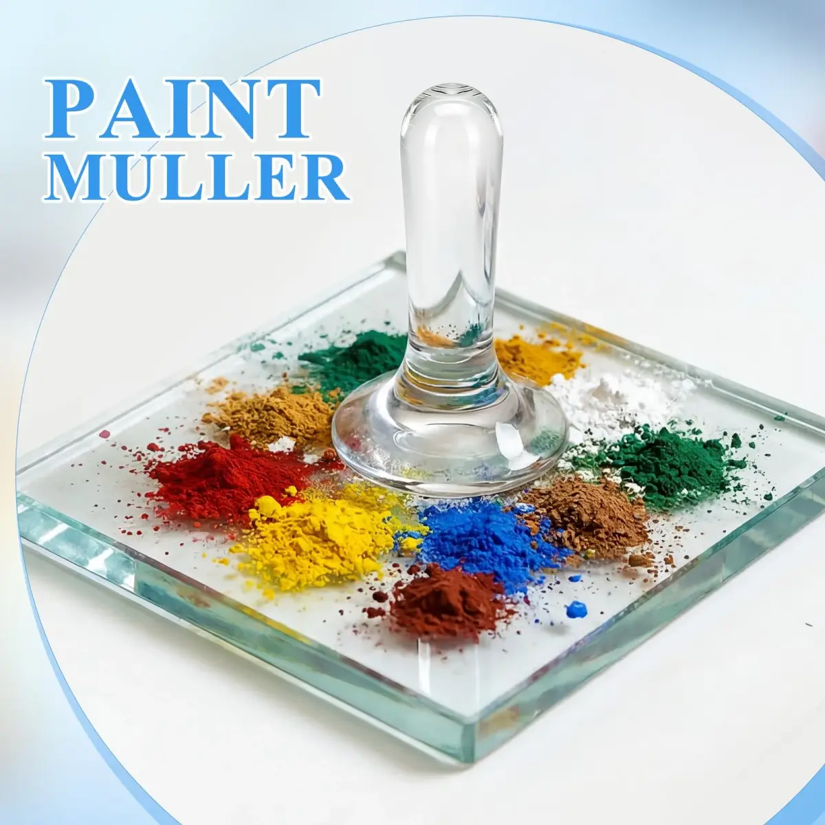 Nuanchu Glass Muller for Paint Making, 4 cm (1.57 in) Flat Bottom Muller Art Tool | For Watercolor, Oil, Tempera - view 5