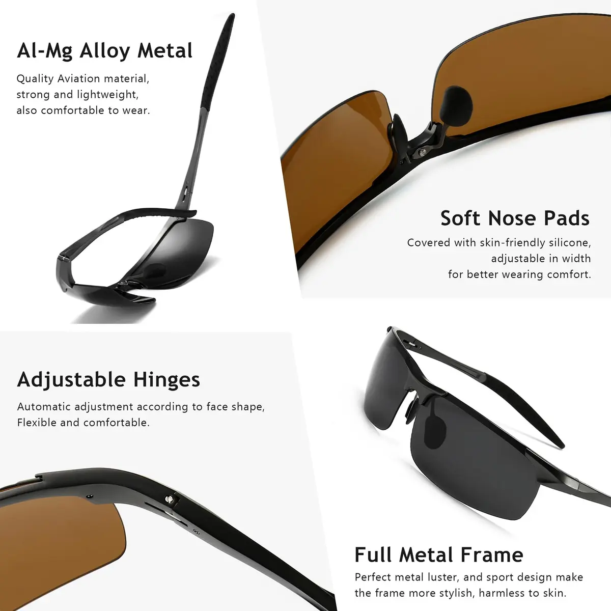 SUNGAIT Men's HD Polarized Sunglasses for Driving & Outdoor Activities | UV400 Protection, Lightweight Metal Frame - view 3