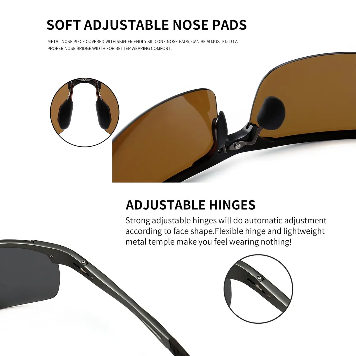SUNGAIT Men's HD Polarized Sunglasses for Driving & Outdoor Activities | UV400 Protection, Lightweight Metal Frame - view 4