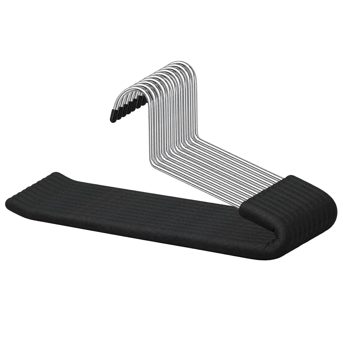 Huji Reversed Hook Heavy Duty Metal Pants Hangers 15.5" | Extra Long, Non-Slip, Wrinkle-Free (Reversed Hook, Set of 10) - main product image