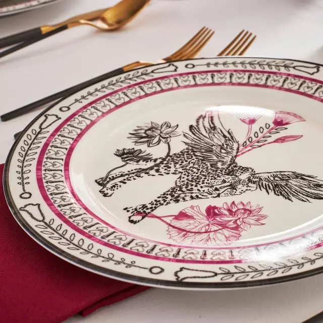 Marchesa Serengeti 4-Piece Dinner Plate Set Porcelain | Eclectic Romanticism & Playful Sophistication (70-120 chars) - view 2