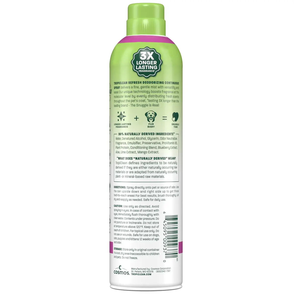 TropiClean Dog Perfume, Berry & Coconut Scented Dog Deodorizing Spray, 10oz | 3X Long-Lasting Fragrance for Dogs - view 9