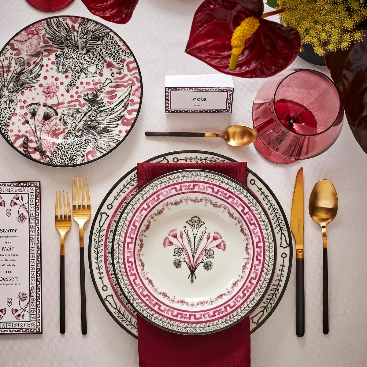 Marchesa Serengeti 4-Piece Porcelain Pasta Bowl Set | Modern Serengeti Motif, Dishwasher & Microwave Safe - view 2