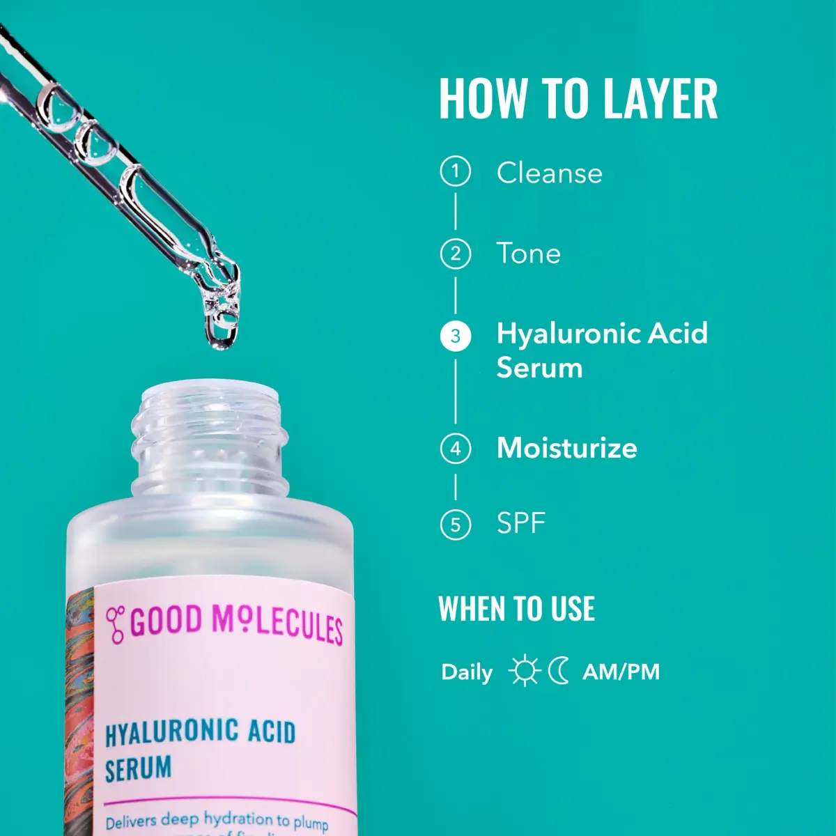 Good Molecules Hyaluronic Acid Serum for Face, 225 ml (7.59 Fl Oz) | Hydrates and Plumps Skin - view 5