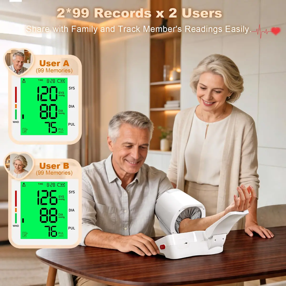 52HZ Barrel-Type Upper Arm Blood Pressure Monitor, Fits 7.1"-16.5" | FDA-Cleared Accuracy ±3mmHg - view 5