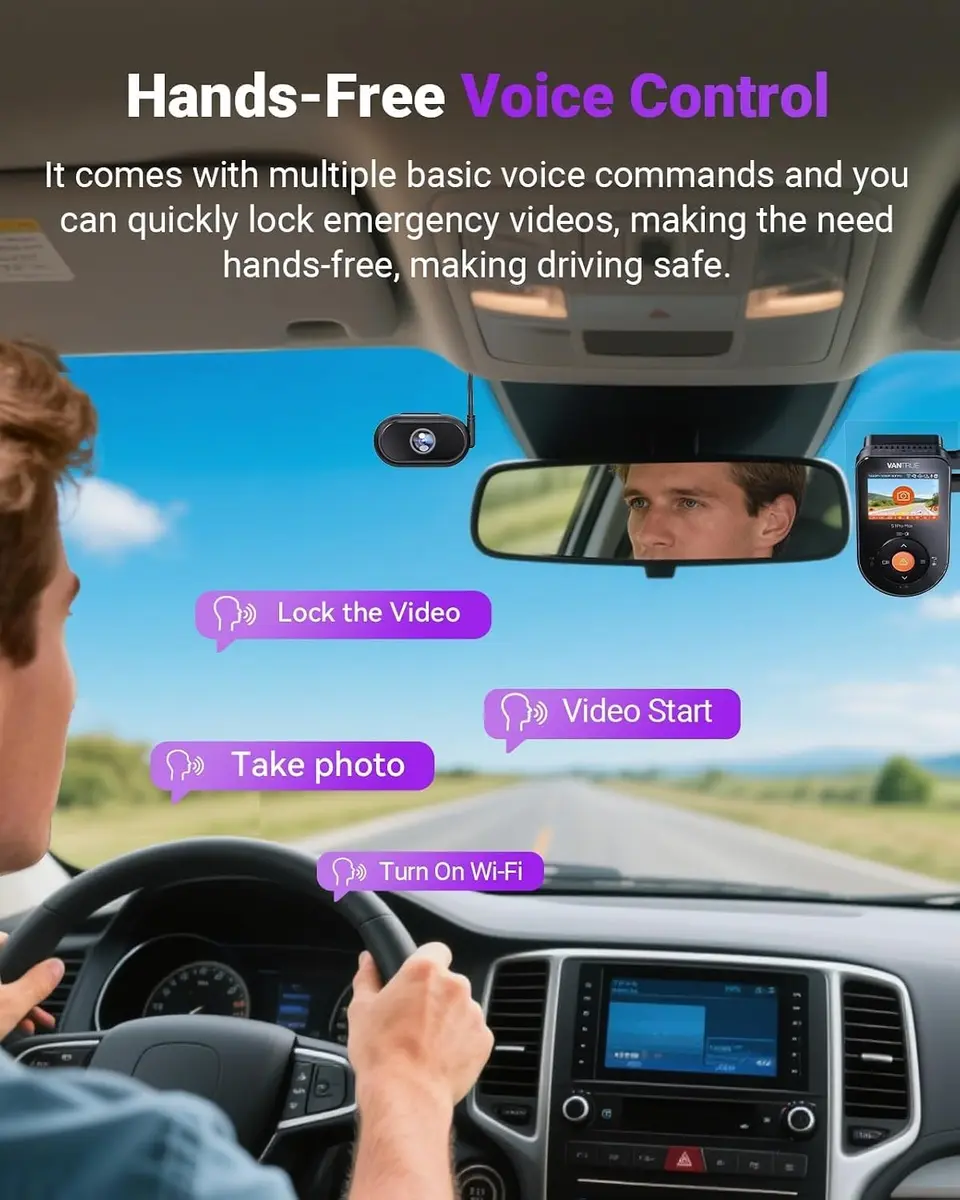 VANTRUE S1 Pro-2CH DMS 2.7K Dash Camera | STARVIS 2 Night Vision, ADAS, WiFi & GPS, 18M Warranty - view 6