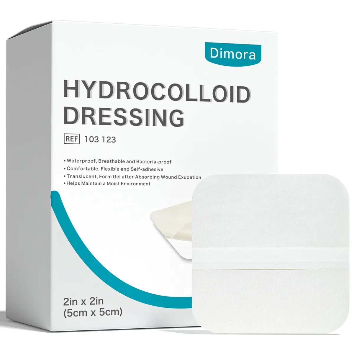 Dimora Hydrocolloid Bandages 50 Count 2" x 2" | Moist Healing Environment for Wound Recovery - main product image