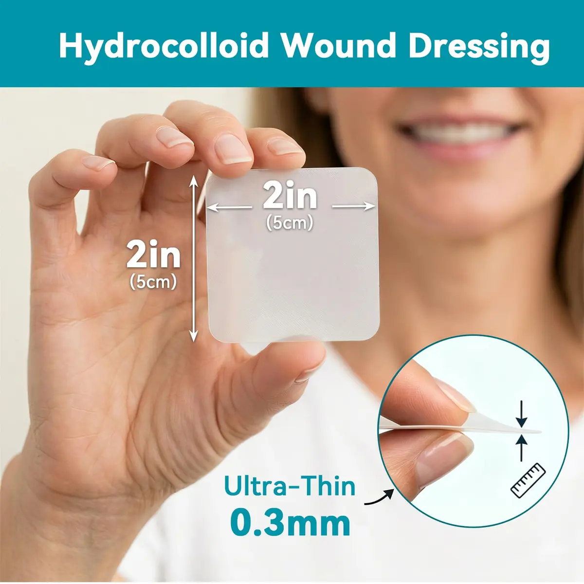 Dimora Hydrocolloid Bandages 50 Count 2" x 2" | Moist Healing Environment for Wound Recovery - view 5