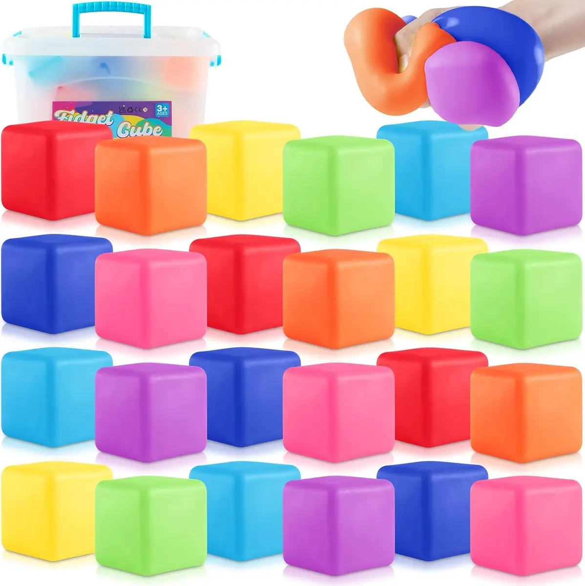 Viroucal Fidget Toys Stress Cube 24Pcs | Anxiety & Stress Relief for Kids & Adults - main product image