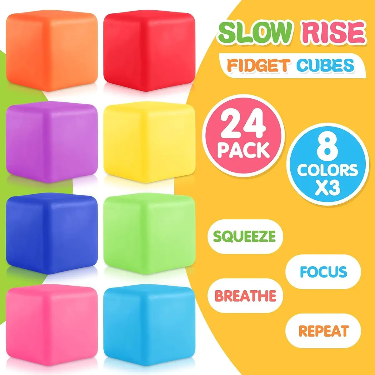 Viroucal Fidget Toys Stress Cube 24Pcs | Anxiety & Stress Relief for Kids & Adults - view 2