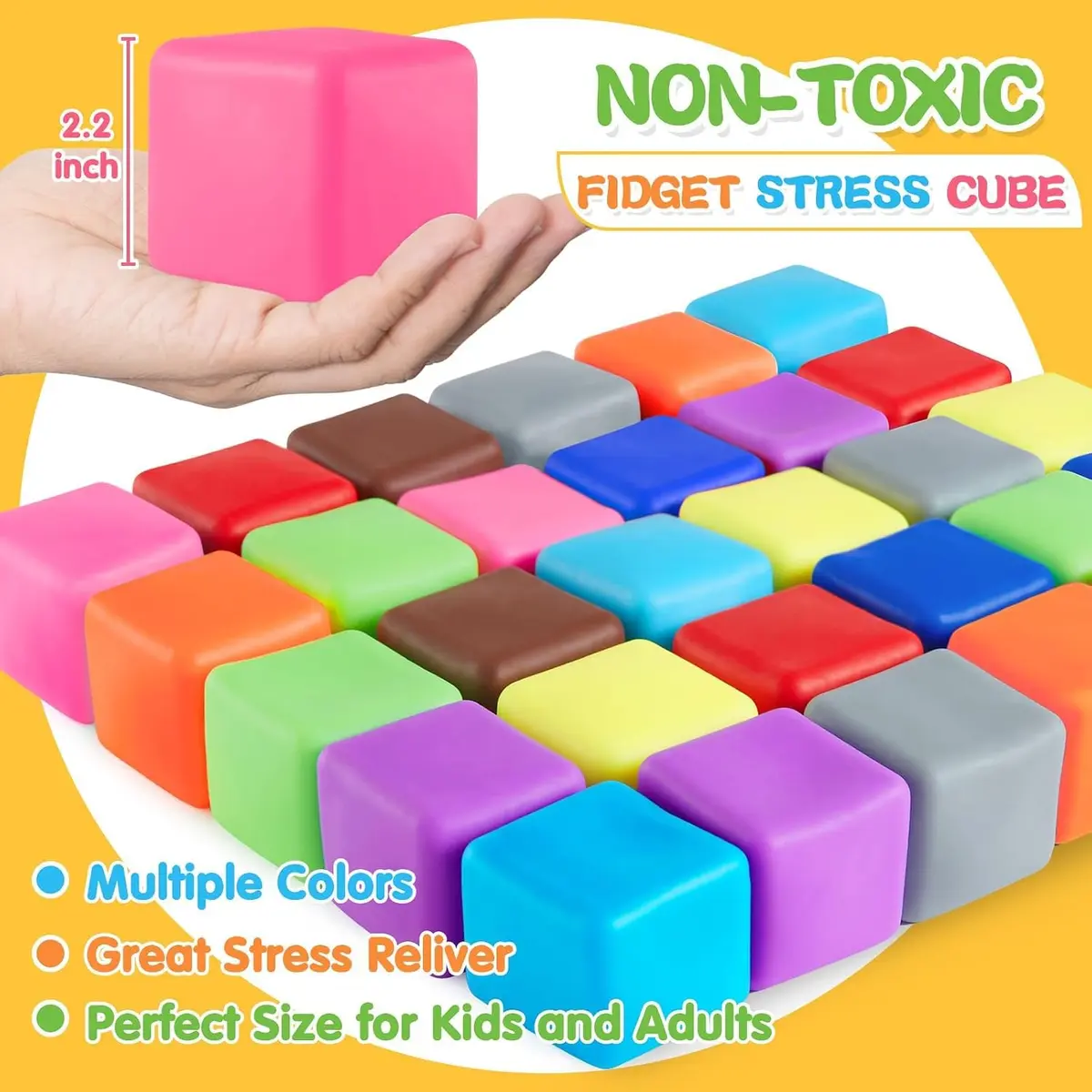 Viroucal Fidget Toys Stress Cube 24Pcs | Anxiety & Stress Relief for Kids & Adults - view 3