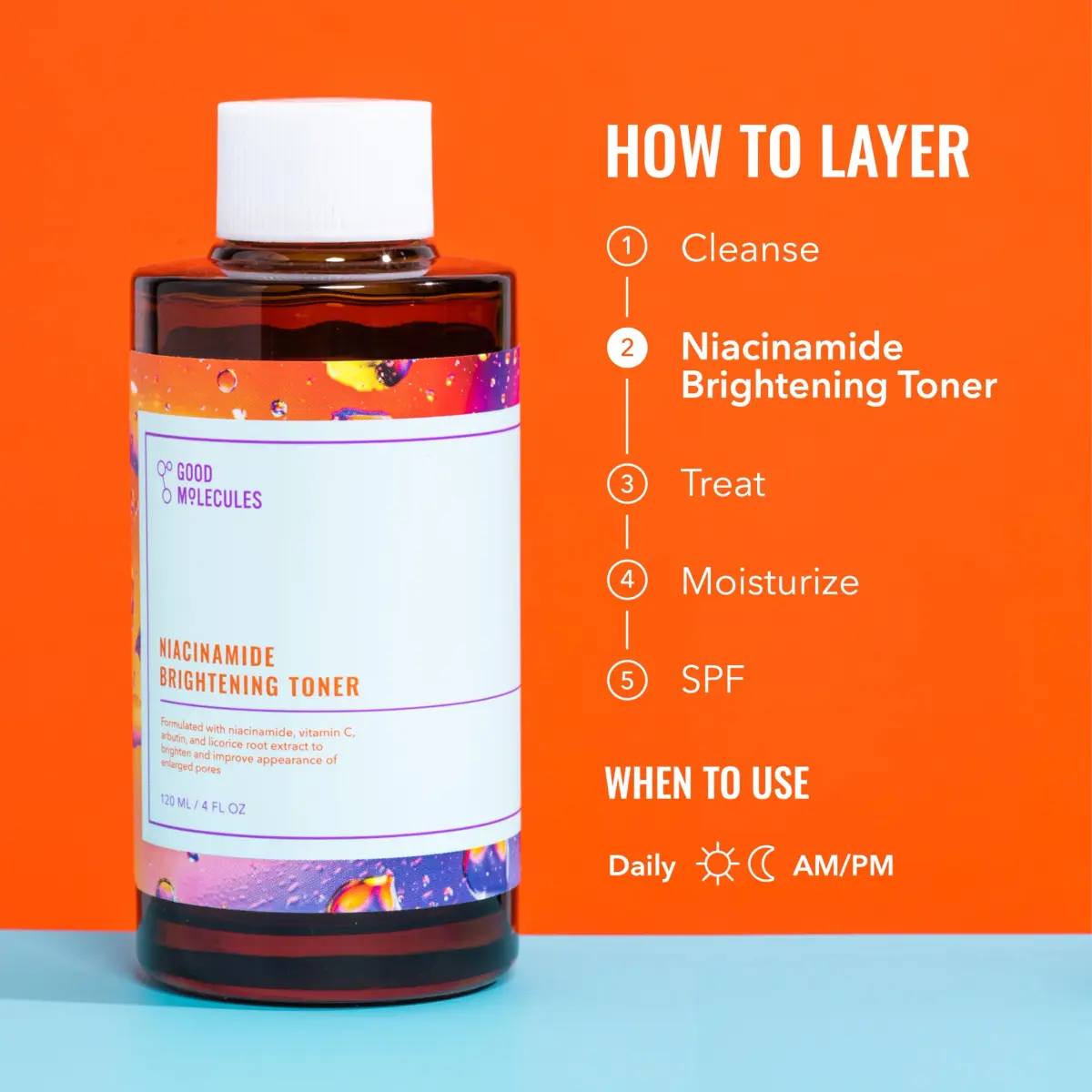 Good Molecules Niacinamide Brightening Toner with Arbutin, 240ml (8 Fl Oz) | Evens Skin Tone - view 6
