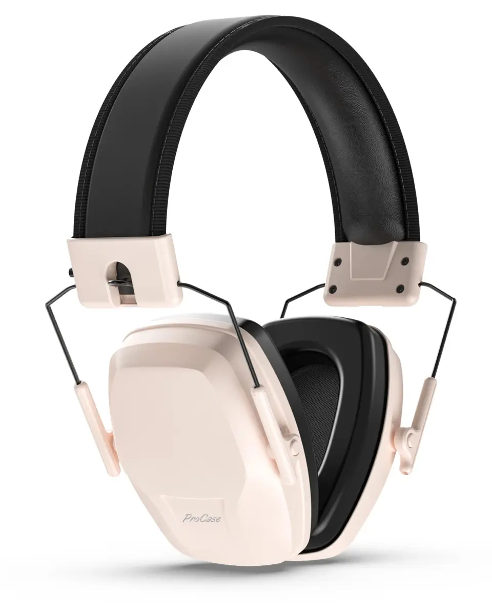 ProCase Noise Reduction Ear Muffs SNR 29dB, Hearing Protection Headphones for Adults, Adjustable Soundproof Ear Defenders for Shooting, Construction, Mowing - Pink (1 Unit) - main product image