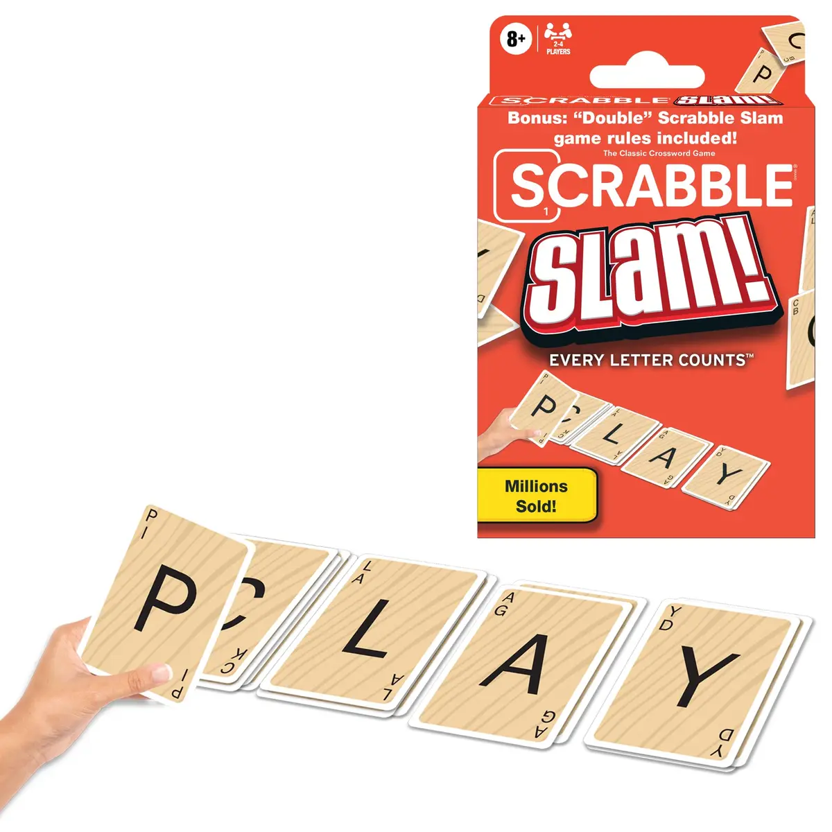 Winning Moves Scrabble Slam Card Game Small (Pack of 12) | Fast-Paced Word Card Game for 2-4 Players - main product image