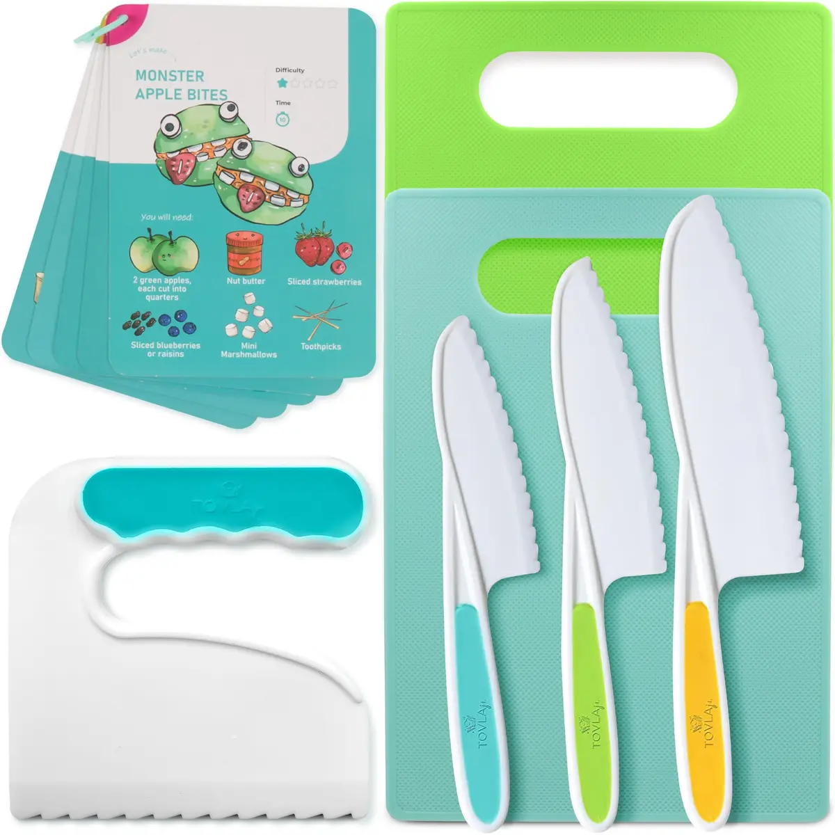 Tovla Jr. Kids Safe Knife Set for Real Cooking | Toddler Tools | Ages 4-12 | 5-Piece Set - main product image