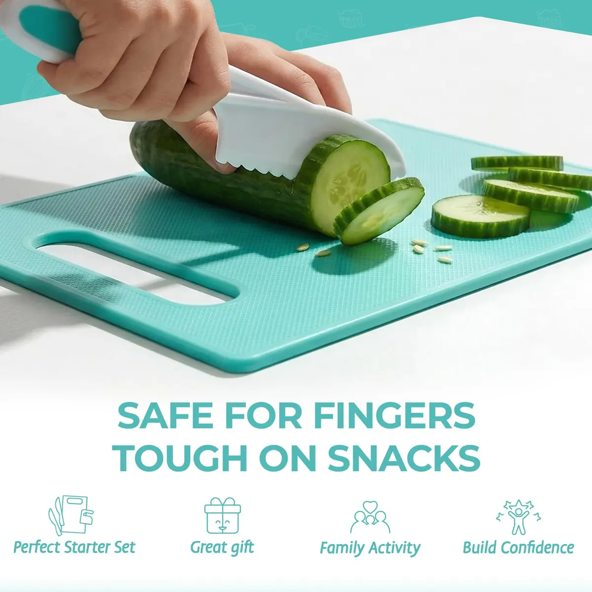 Tovla Jr. Kids Safe Knife Set for Real Cooking | Toddler Tools | Ages 4-12 | 5-Piece Set - view 7