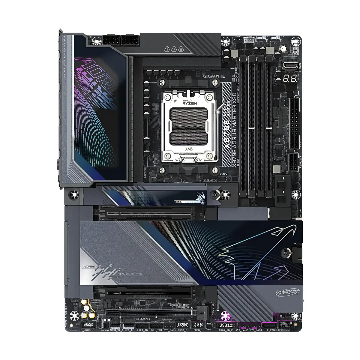 GIGABYTE X870E AORUS Master X3D AMD AM5 ATX Motherboard | DDR5, PCIe 5.0, WiFi 7 - view 2