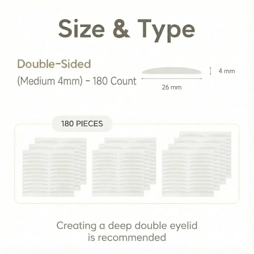 Eye Charm Magic Slim Double Eyelid Tape 176 Count | Invisible Strips for Hooded Monolid Correction - view 2