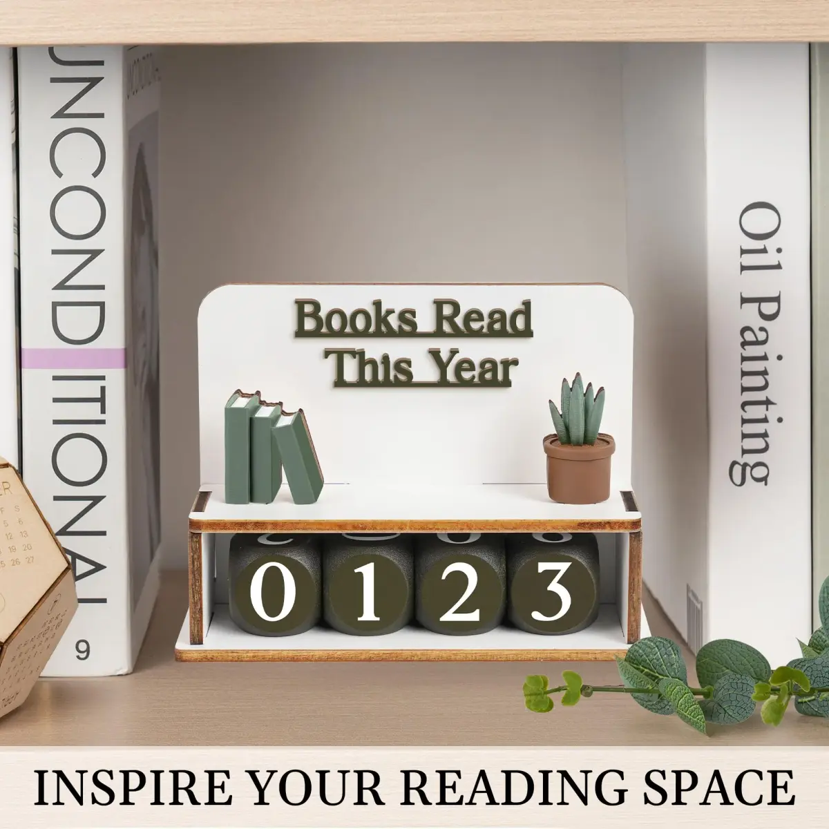 DINIZON Books Read This Year Counter, Wooden Book Reading Tracker 16.5cm (6.5" L x 4.6" W) | Track Your Reading Journey - view 7