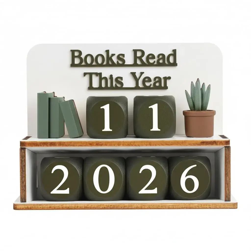 DINIZON Books Read This Year Counter, Wooden Book Reading Tracker 16.5cm (6.5" L x 4.6" W) | Track Your Reading Journey - view 9