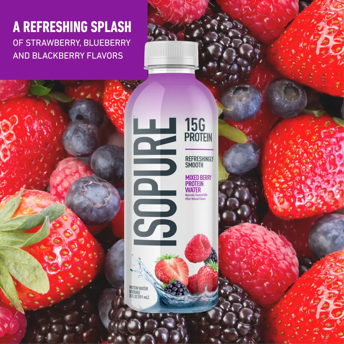 Isopure Zero Carb Whey Protein Isolate Unflavored 3 Lb + Mixed Berry Clear Protein Water 20 fl oz | 47 Servings Protein Powder - view 4