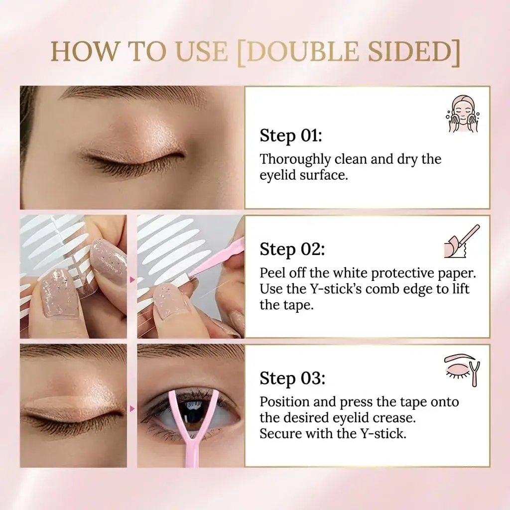 Eye Charm Magic Slim Double Eyelid Tape Strips 3mm Slim (220 Count) | Invisible Lift for Hooded & Monolid Eyes - view 7