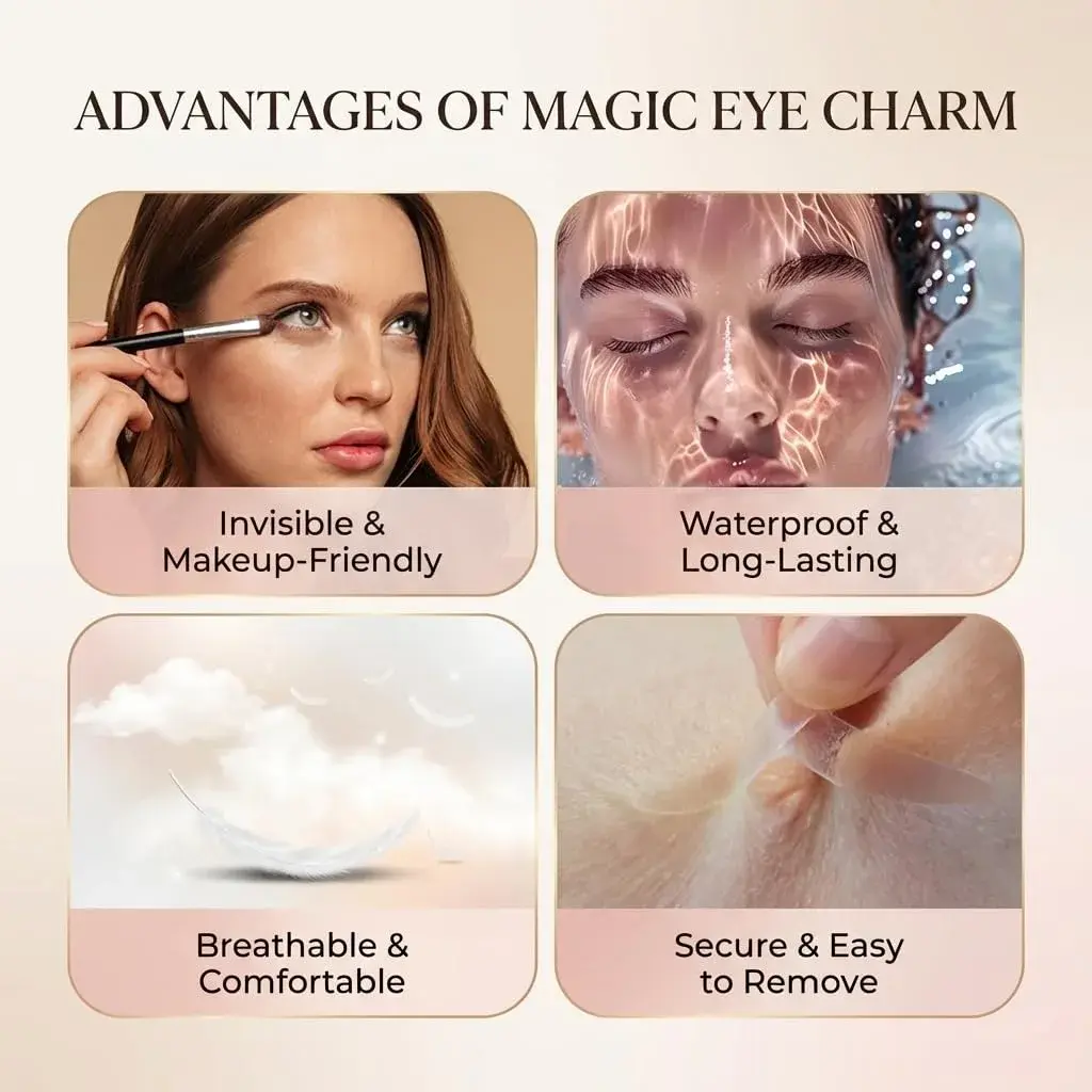 Eye Charm Magic Slim Double Eyelid Tape Strips 3mm Slim (220 Count) | Invisible Lift for Hooded & Monolid Eyes - view 4