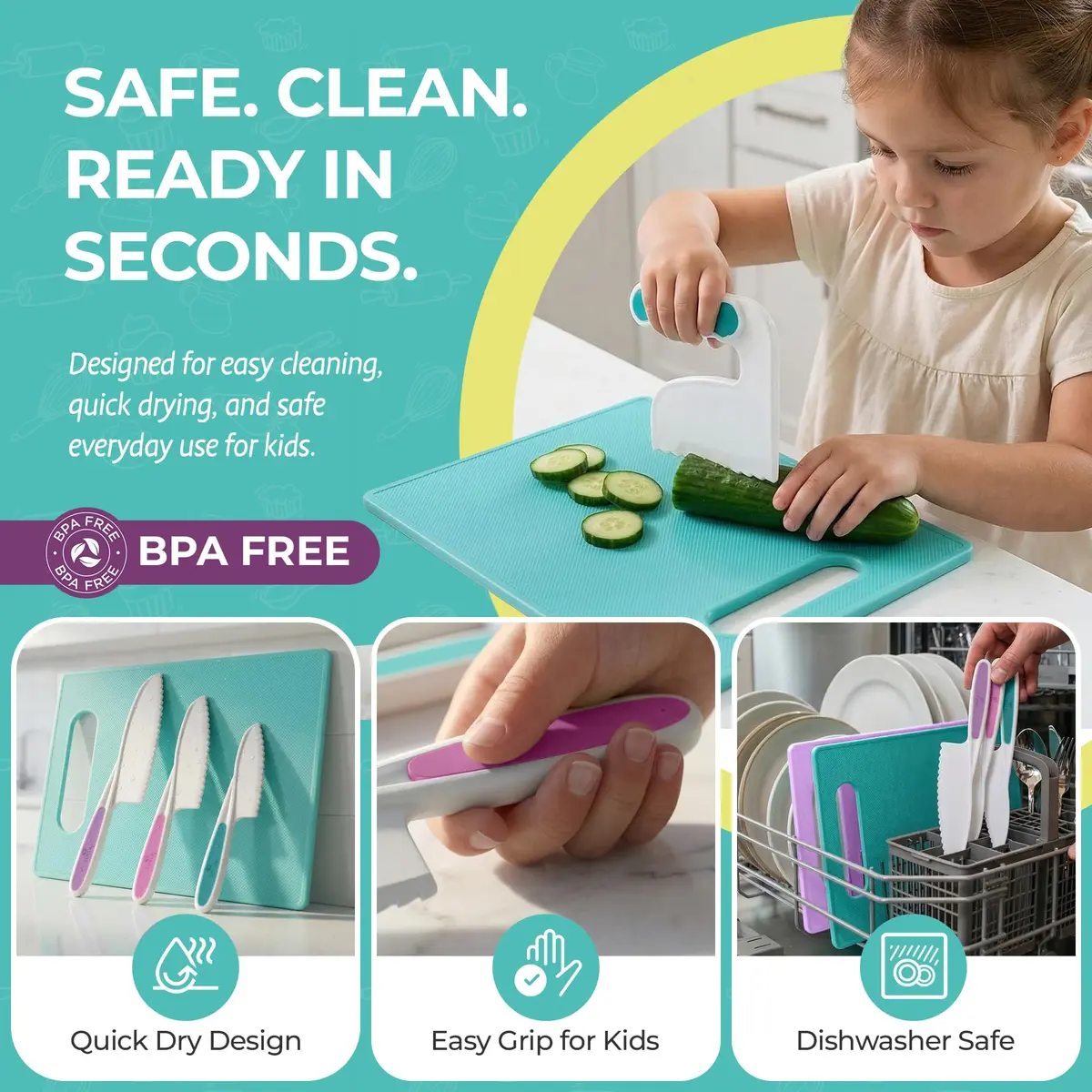 Tovla Jr. Kids Safe Knife Set for Real Cooking | 6-Piece Set - view 5