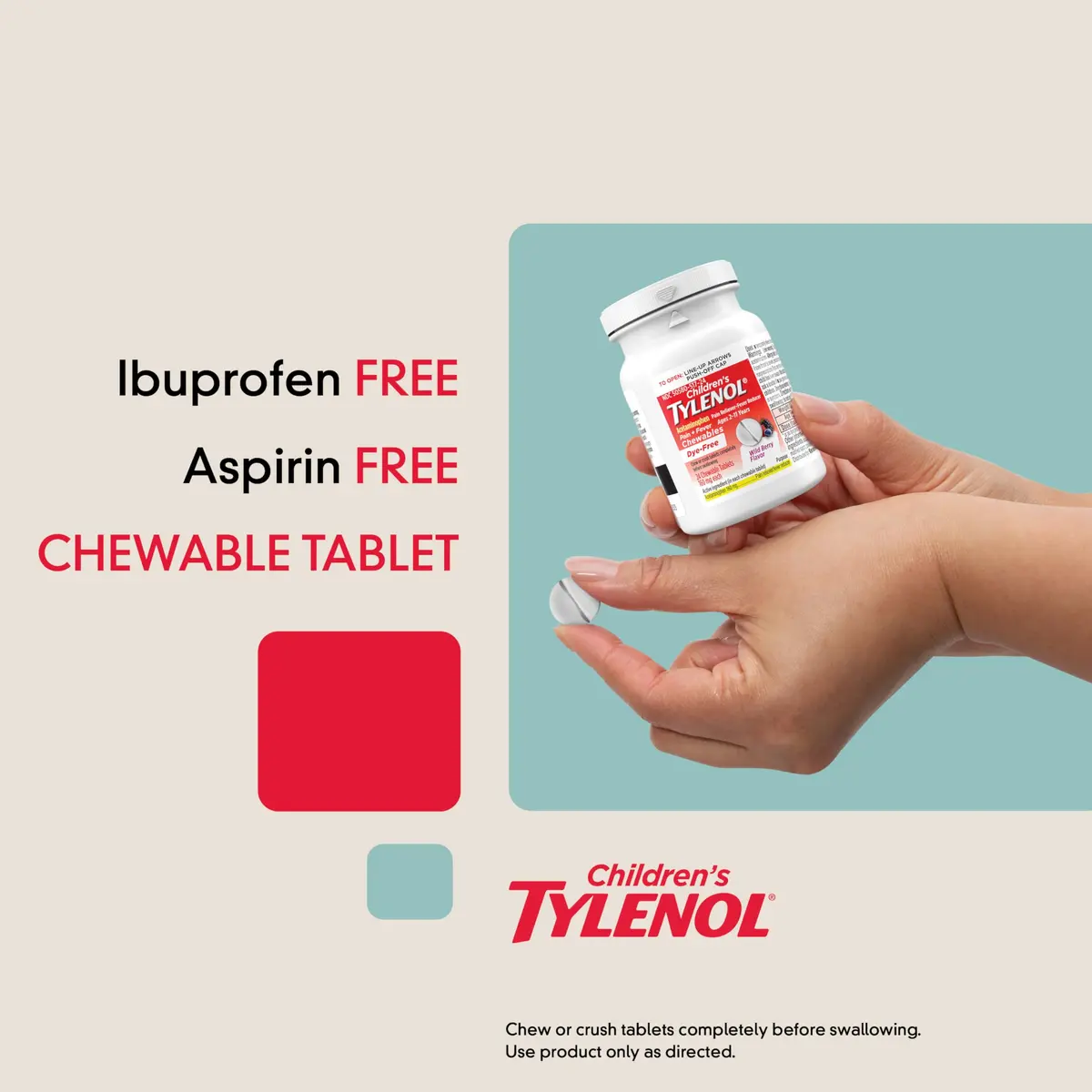 Tylenol Children's Dye-Free Chewables 160 mg | Kid-Friendly Fever & Pain Relief (70-120 chars) - view 4