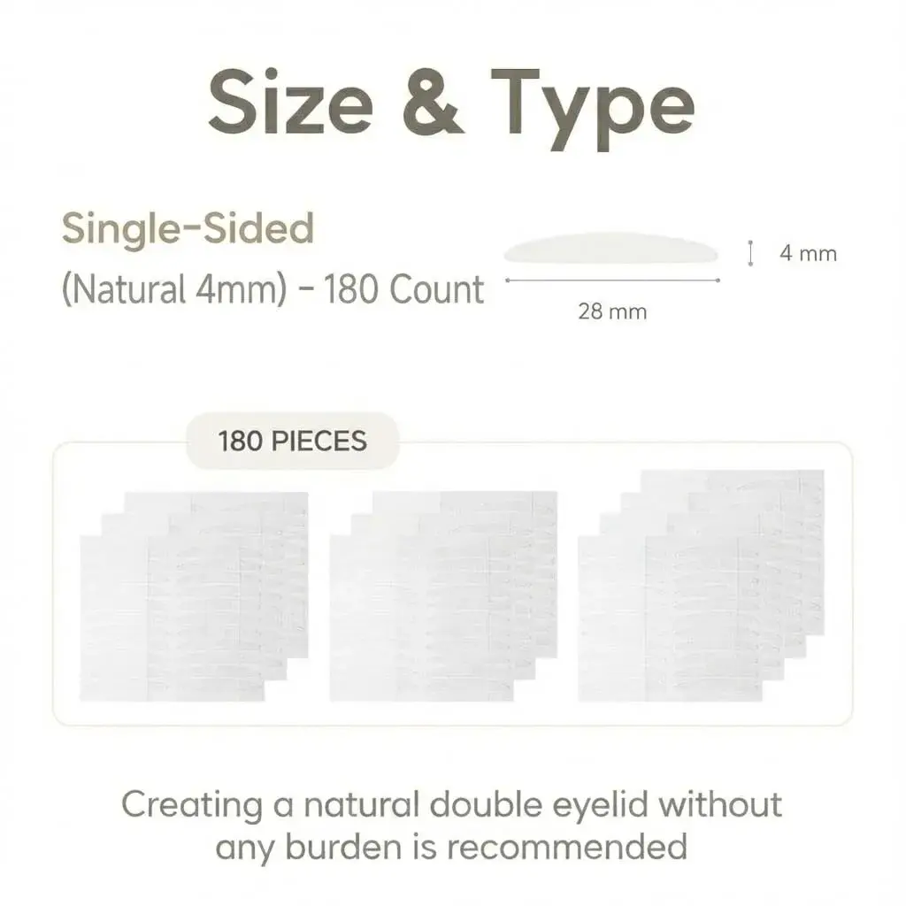 Eye Charm Magic Slim Double Eyelid Tape 176 Count | Invisible Strips for Hooded Monolid Correction - view 2